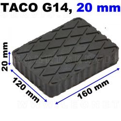 G14 Taco de goma para elevador, altura 20 mm