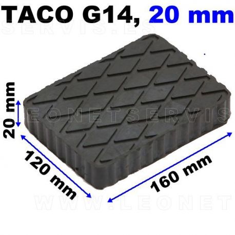 G14 Taco de goma para elevador, altura 20 mm