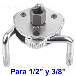 Llave de filtros de aceite con 3 garras