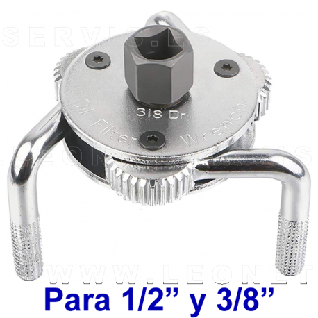 Llave de filtros de aceite con 3 garras