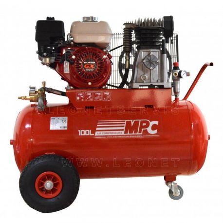 STRADE 65-100. Moto compresor de aire a gasolina 5 HP, 100 litros. Motor HONDA