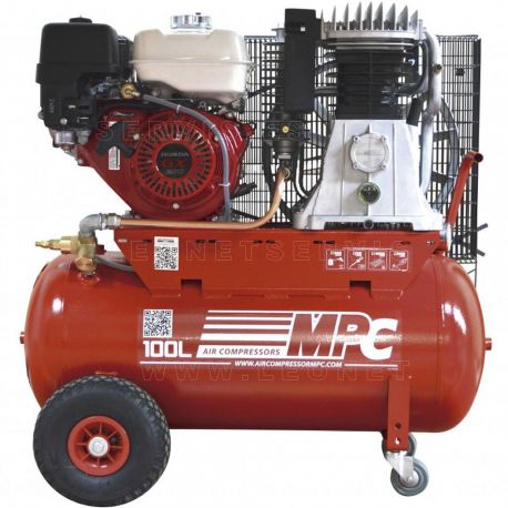 STRADE 90-100. Moto compresor de aire a gasolina 9 HP, 100 litros. Motor HONDA