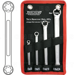Juego de llaves planas TORX. 4 piezas