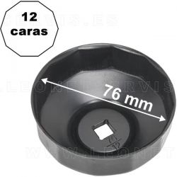 Llave para filtro de aceite de 12 caras. 76 mm