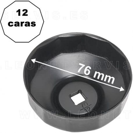 Llave para filtro de aceite de 12 caras. 76 mm