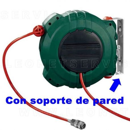 Enrollador de aire comprimido en manguera de POLIURETANO de 10 metros. Uso doméstico