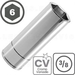 Vasos largos 62 mm 3/8", 6 caras acero crv (50bv30)