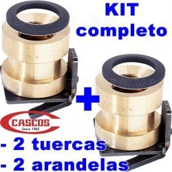 KIT completo de 2 tuercas de trabajo + 2 arandelas para  elevador Cascos de dos columnas