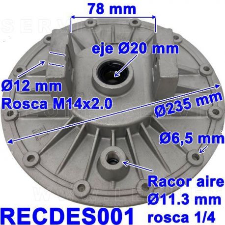 Tapa del calderín de aire de la destalonara de la desmontadora de ruedas
