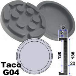 G04 Taco de goma 138mm. para elevador de taller Cascos