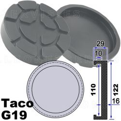 G19 Taco de goma para elevador Ravaglioli, Werther... 123 mm