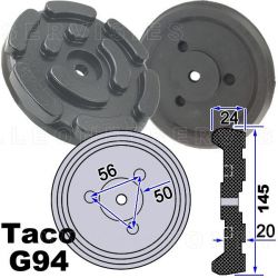 G94 Taco de goma para elevador Ravaglioli, OMCN... 145 mm