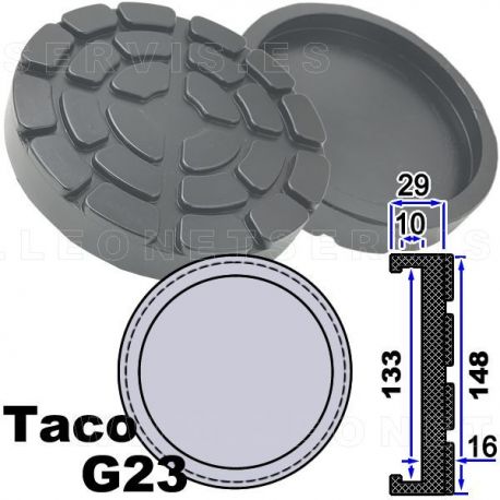 G23 Taco de goma de 148 mm para elevadores Ravaglioli...