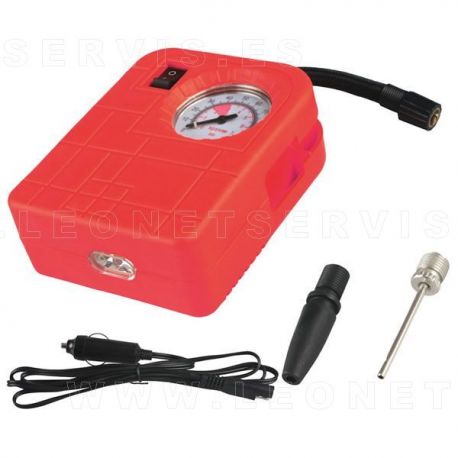 Mini compresor inflador de aire a 12 voltios con manómetro