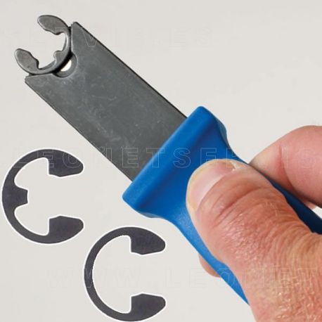 Herramienta magnética para instalar clips tipo "E" y "C"