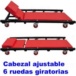 Camilla de taller con  reposa cabezas ajustable