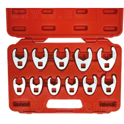 Juego de llaves racor abiertas crowfoot 1/2" 11 piezas