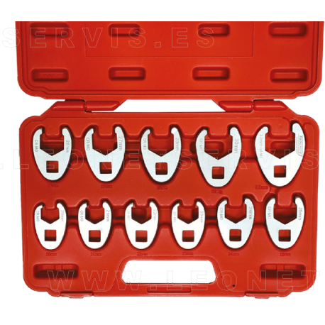 Juego de llaves racor abiertas crowfoot 1/2" 11 piezas