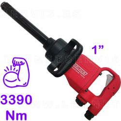 Pistola neumática de 1" y de eje largo. Fuerza 3390Nm