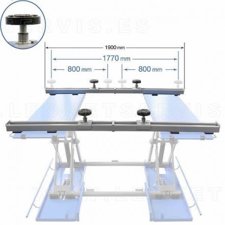 CrossUp 4x4® Par de travesaños PREMIUM para elevar 4x4 y furgoneta en elevador de tijera