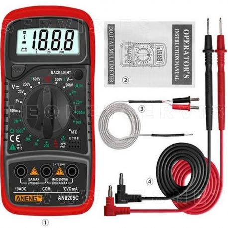 Multímetro digital y con comprobador de temperatura