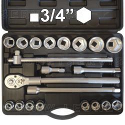 Juego de autocle carraca de 6 caras y 3/4"