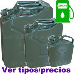 Bidón Jerrican de acero para Gasolina.