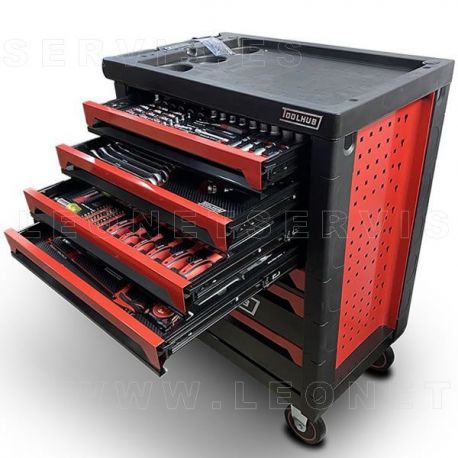 Carro de herramientas profesional con 7 cajones y 216 herramientas