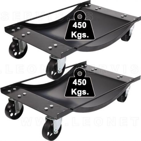 Conjunto de 2 carrito sporta coches de 450 kilos de capacidad, 900 kilos el conjunto