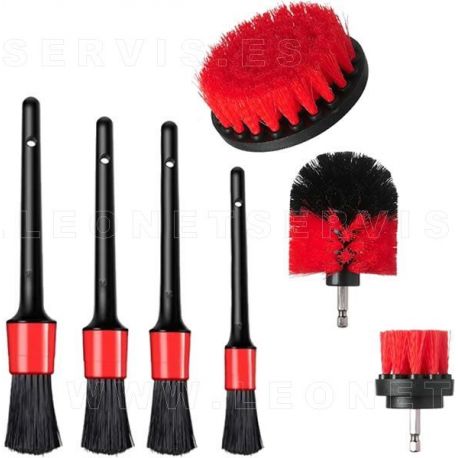 Conjunto de brochas y de cepillos de limpieza. 7 piezas