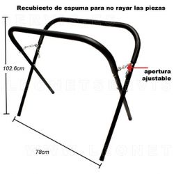 Caballete regulable para soporte de lunas, parachoques, puertas paneles, etc...