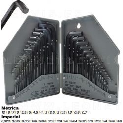 Juego de llaves ALLEN de métrica e imperial. 30 piezas