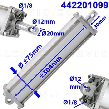 Cilindro neumático para la desmontadora de neumáticos.