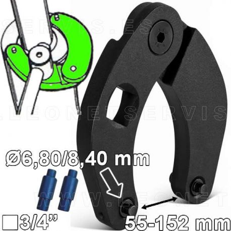 Llave regulable para tuercas de cilindros hidráulicos de 3/4