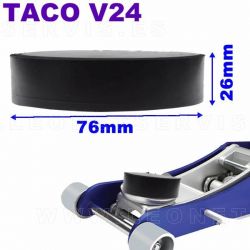 Taco de goma para el gato de carretilla o de taller. 76x26 mm