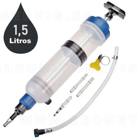Jeringa multiuso de 1,5 litros para extraer/inyectar aceites. 1.5 Litros