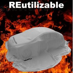 Manta apaga fuegos ignifuga REUTILIZABLE. Para coches eléctricos.
