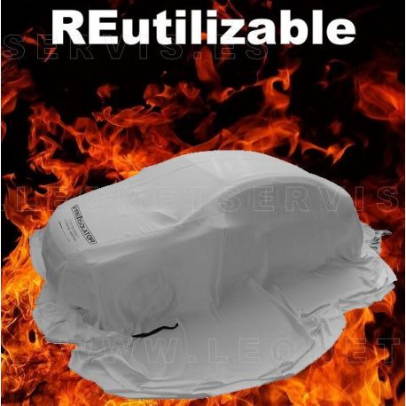 Manta apaga fuegos ignifuga REUTILIZABLE. Para coches eléctricos.