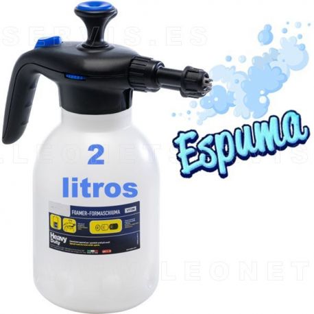 Pulverizador de ESPUMA a presión.  Juntas de vitón (FPM). 2 litros.