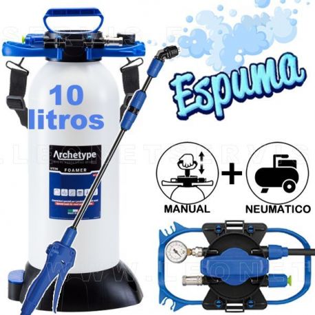 Pulverizador profesional de espuma. Neumático y manual. 10 litros
