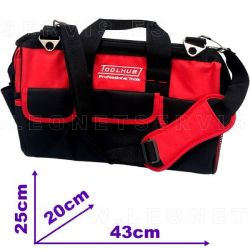 Bolsa de herramientas de lona reforzada con 23 compartimentos