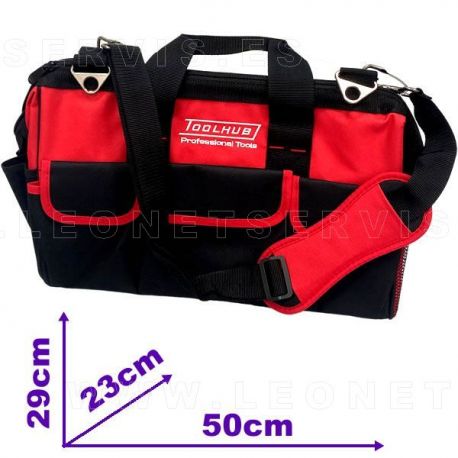 Bolsa de herramientas de lona reforzada con 23 compartimentos