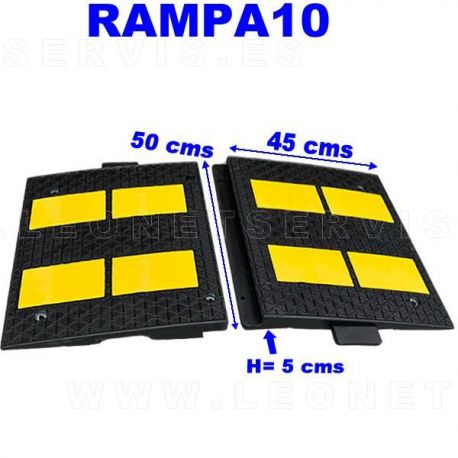 Rampa de garaje o rampa de cochera. Fabricada en caucho macizo antideslizante
