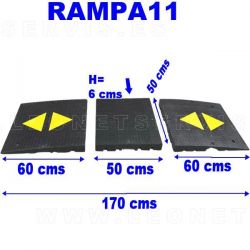 Rampa de garaje o rampa de cochera de 170 cms. Fabricada en caucho macizo antideslizante