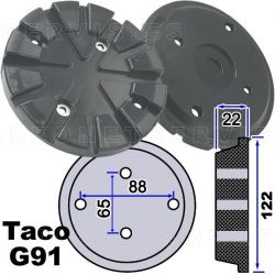 G91 Taco de goma para elevadores Stenhoj, Nussbaum de 122 mm