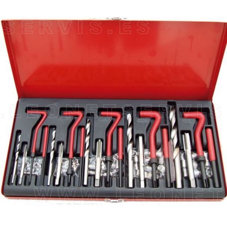 Juego de reparar roscas con Helicoil, 131 piezas
