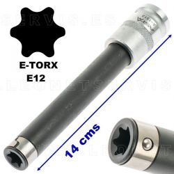 Vaso largo (140mm) de Torx 1/2" E12. Especial para Culatas de BMW y Puretch