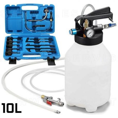 Bomba Neumática para Cambio de Aceite de Transmisión - 10 Litros con 13 Adaptadores
