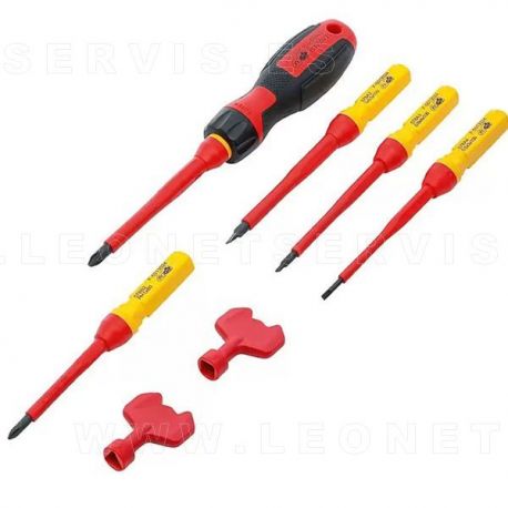 Juego de destornilladores VDE con aislamiento eléctrico.  13 piezas