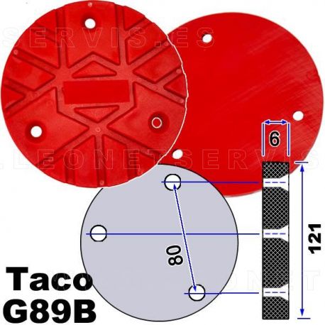 G89B Taco de goma de 120 mm compatible para elevadores Istobal Velyen